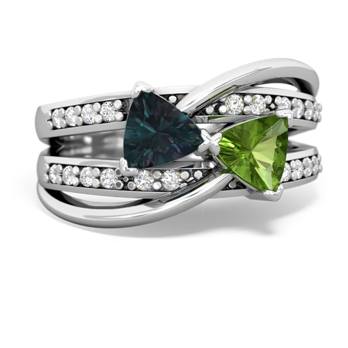 Lab Alexandrite Lab Created Alexandrite with Genuine Peridot Bowtie ring Ring