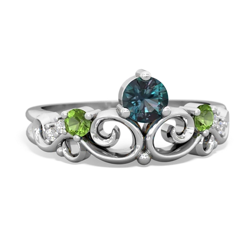 alexandrite-peridot crown keepsake ring