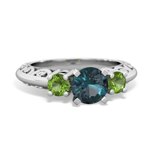 alexandrite-peridot engagement ring