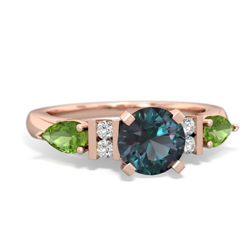 alexandrite-peridot engagement ring