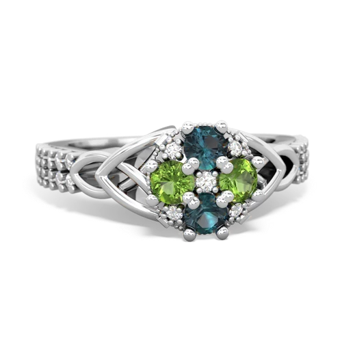 Lab Alexandrite Lab Created Alexandrite with Genuine Peridot Celtic Knot Engagement ring Ring
