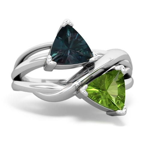 alexandrite-peridot filligree ring