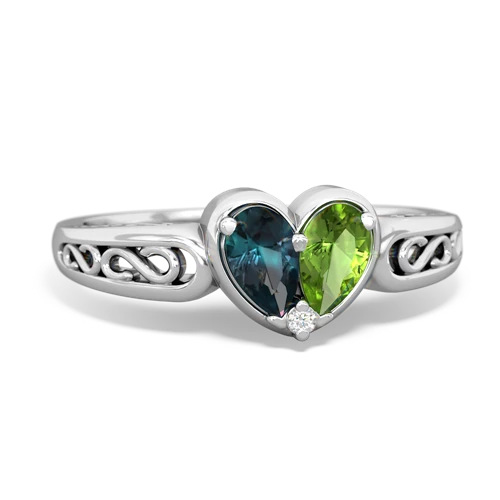 alexandrite-peridot filligree ring