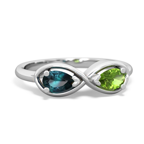 Lab Alexandrite Lab Created Alexandrite with Genuine Peridot Infinity ring Ring