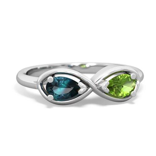 alexandrite-peridot infinity ring