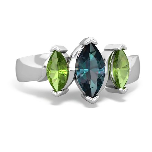 Lab Alexandrite Lab Created Alexandrite with Genuine Peridot and Lab Created Alexandrite Three Peeks ring Ring