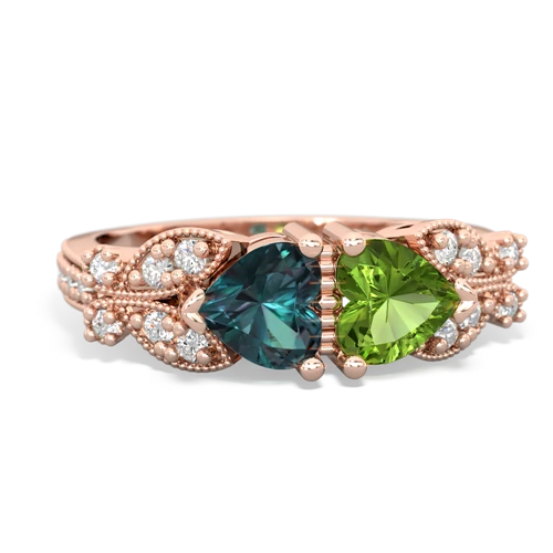 alexandrite-peridot keepsake butterfly ring