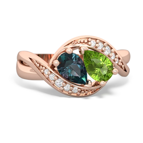 alexandrite-peridot keepsake curls ring