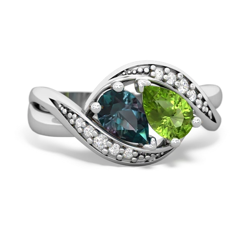 alexandrite-peridot keepsake curls ring