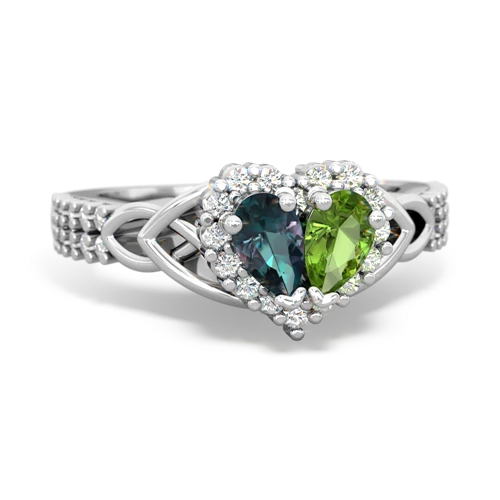 alexandrite-peridot keepsake engagement ring
