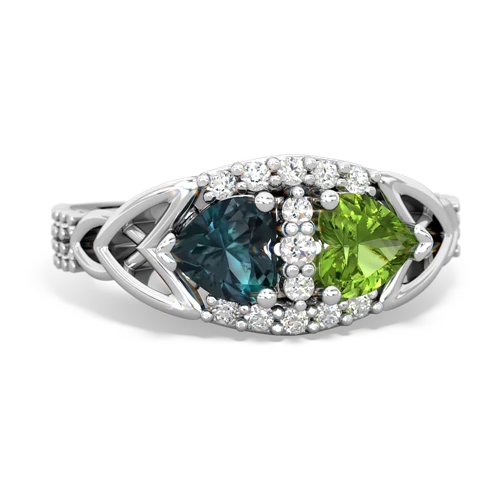 alexandrite-peridot keepsake engagement ring