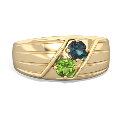 alexandrite-peridot mens ring