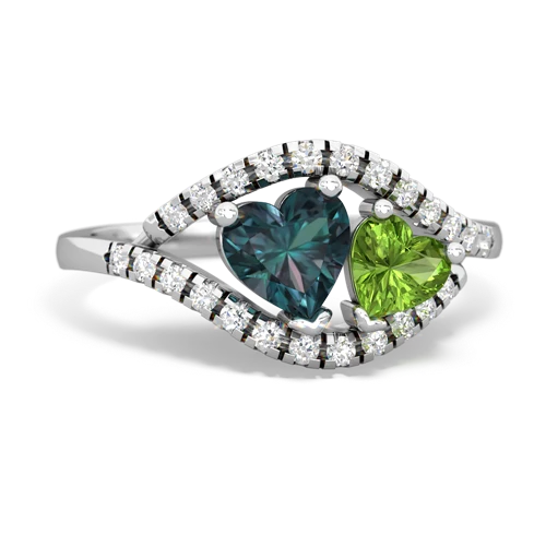 Lab Alexandrite Lab Created Alexandrite with Genuine Peridot Mother and Child ring Ring