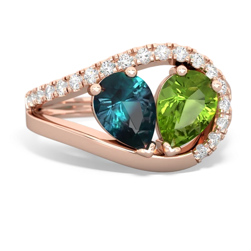 alexandrite-peridot pave heart ring