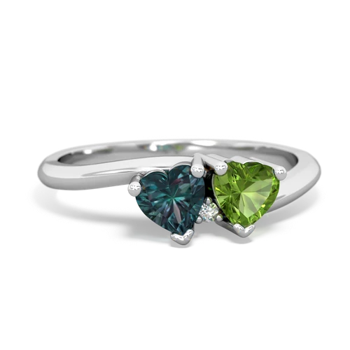 Lab Alexandrite Lab Created Alexandrite with Genuine Peridot Sweetheart's Promise ring Ring