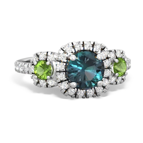 Lab Alexandrite Lab Created Alexandrite with Genuine Peridot and  Regal Halo ring Ring