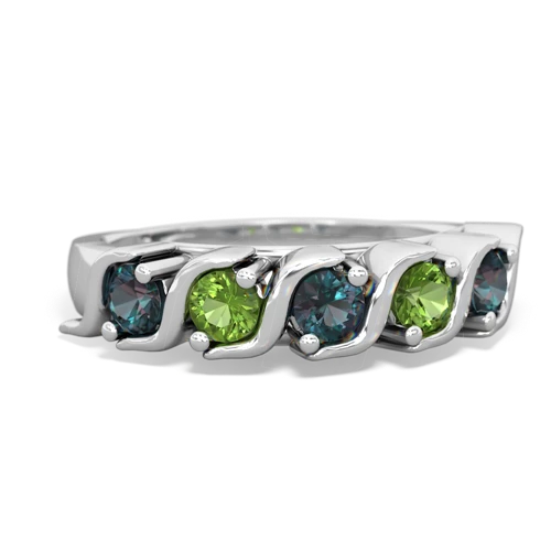 alexandrite-peridot timeless ring