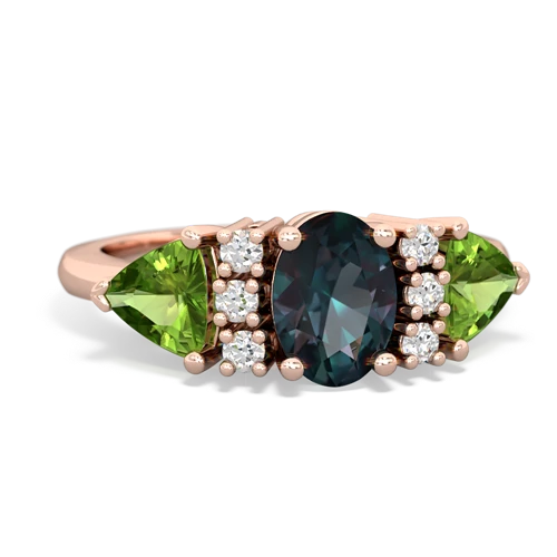 alexandrite-peridot timeless ring