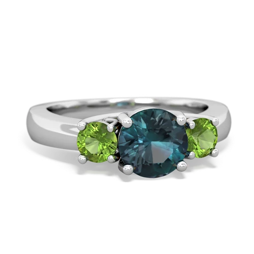Lab Alexandrite Lab Created Alexandrite with Genuine Peridot and Genuine Ruby Three Stone Trellis ring Ring