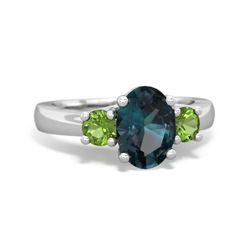 alexandrite-peridot timeless ring