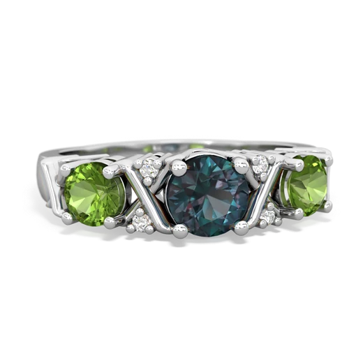 Lab Alexandrite Lab Created Alexandrite with Genuine Peridot and  Hugs and Kisses ring Ring