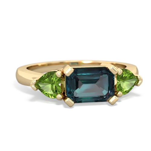 alexandrite-peridot timeless ring