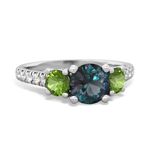 alexandrite-peridot trellis pave ring