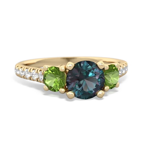 alexandrite-peridot trellis pave ring