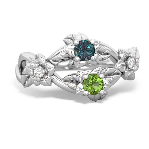 Lab Alexandrite Lab Created Alexandrite with Genuine Peridot Sparkling Bouquet ring Ring