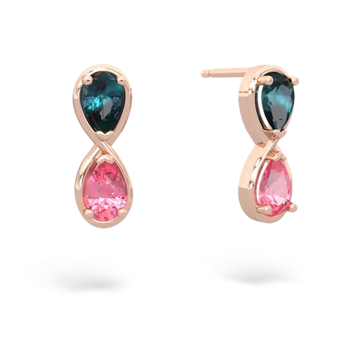 alexandrite-pink sapphire infinity earrings