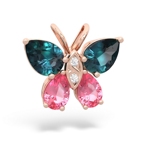 alexandrite-pink sapphire butterfly pendant