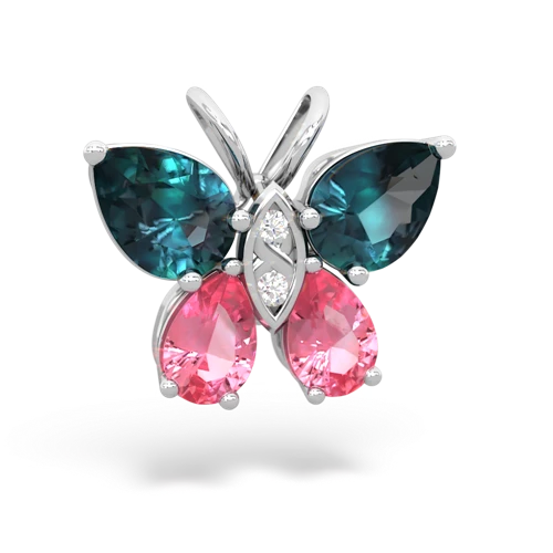 alexandrite-pink sapphire butterfly pendant