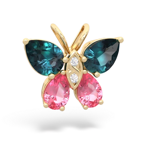 alexandrite-pink sapphire butterfly pendant