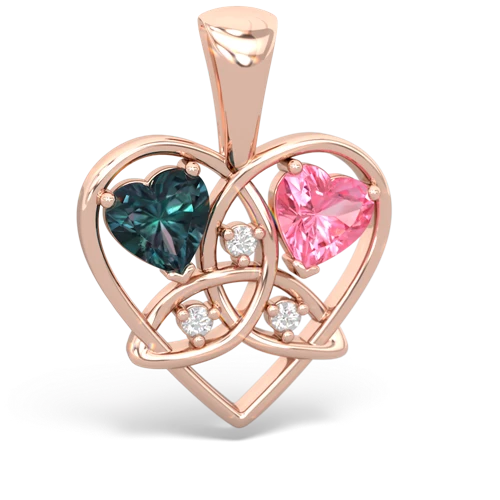 alexandrite-pink sapphire celtic heart pendant