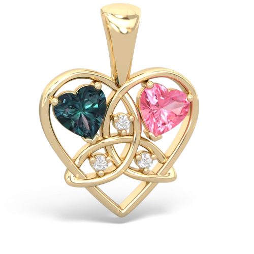 alexandrite-pink sapphire celtic heart pendant