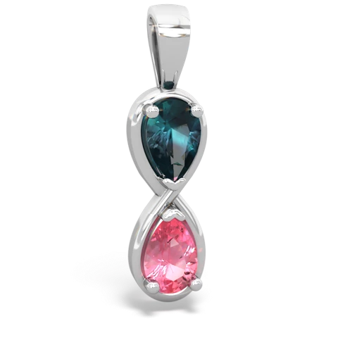 alexandrite-pink sapphire infinity pendant