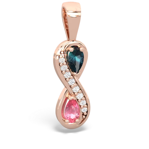 alexandrite-pink sapphire keepsake infinity pendant