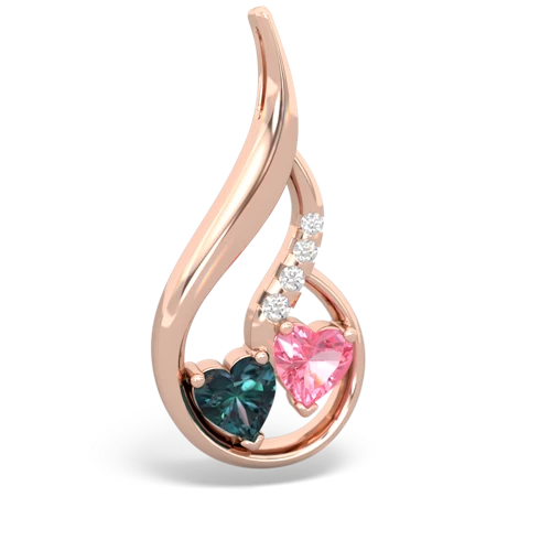 alexandrite-pink sapphire keepsake swirl pendant