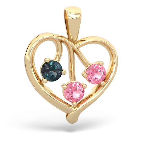 alexandrite-pink sapphire love heart pendant