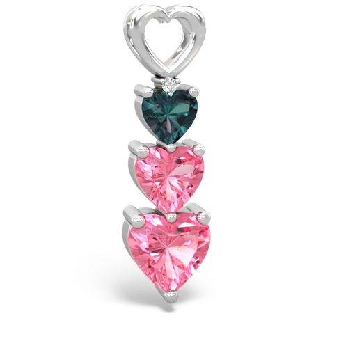 alexandrite-pink sapphire three stone pendant