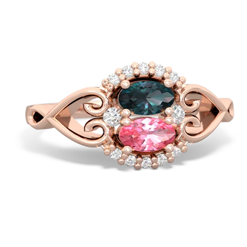 alexandrite-pink sapphire antique keepsake ring