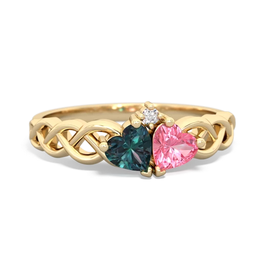 alexandrite-pink sapphire celtic braid ring