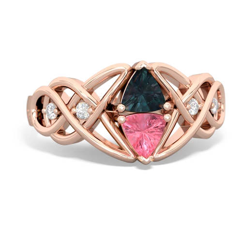 alexandrite-pink sapphire celtic knot ring