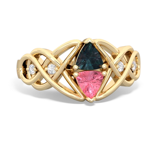 alexandrite-pink sapphire celtic knot ring