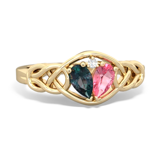 alexandrite-pink sapphire celtic knot ring