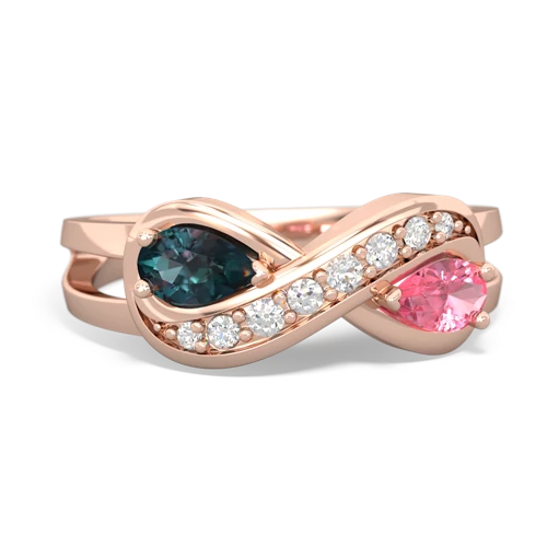 alexandrite-pink sapphire diamond infinity ring