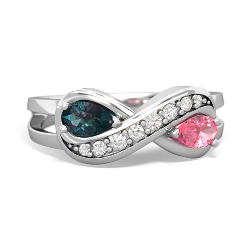 alexandrite-pink sapphire diamond infinity ring