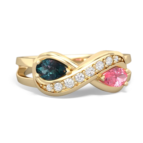 alexandrite-pink sapphire diamond infinity ring
