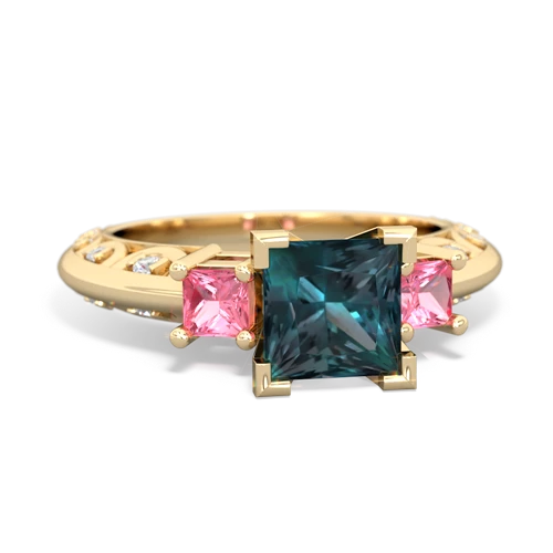 alexandrite-pink sapphire engagement ring