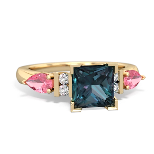 Lab Alexandrite Lab Created Alexandrite with Lab Created Pink Sapphire and Genuine Swiss Blue Topaz Engagement ring Ring